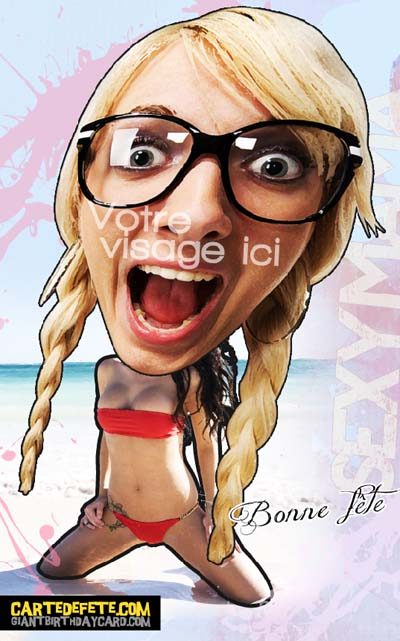 carte de fete beach girl